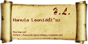 Hanula Leonidász névjegykártya